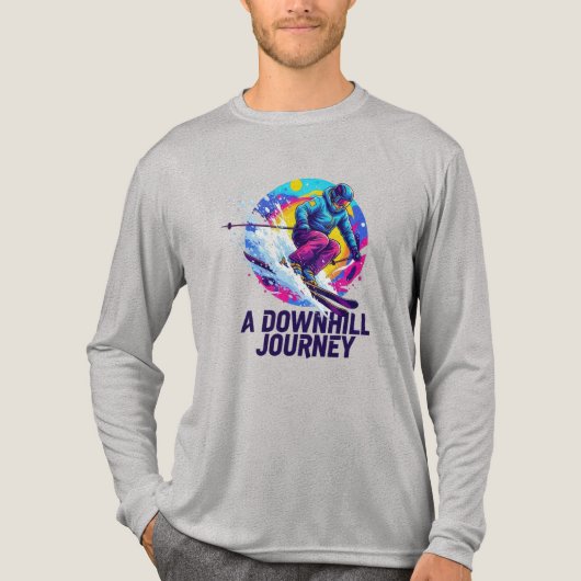 Een downhill-skiër Tri-Blend shirt (Voorkant volledig)