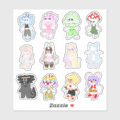 Een dozen Schattige Sticker (Vel)