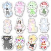 Een dozen Schattige Sticker (Voorkant)