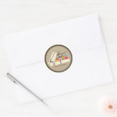 Een dozijn Franse Macarons Bonjour gepersonaliseer Ronde Sticker (Envelop)