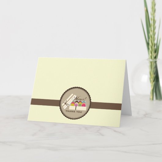 Één Dozijn Franse Macarons Merci dankt u kaardt Bedankkaart (Voorkant)