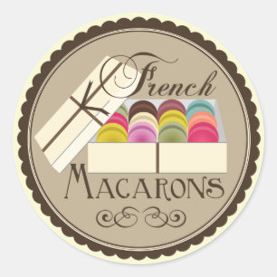 Een dozijn Franse macro's in een cadeaudoos Ronde Sticker