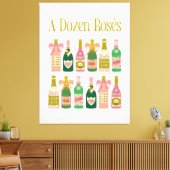 Een dozijn rosés roze champagne flessen wijn bar canvas afdruk (Insitu (Woonkamer))