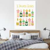 Een dozijn rosés roze champagne flessen wijn bar canvas afdruk (Insitu (Slaapkamer))