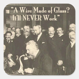Een draad gemaakt van Glass Humoureus Tech Vierkante Sticker