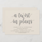 Een draai in plannen, Bruiloft Verander de datum Kaart (Voorkant / Achterkant)