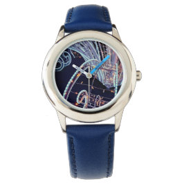 Een draai van lichten, in het blauw horloge