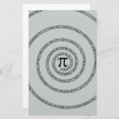 Een Draai van Pi klikt aanpast om Grijze Kleur te  Briefpapier (Voorkant / Achterkant)