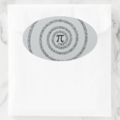 Een Draai van Pi klikt aanpast om Grijze Kleur te  Ovale Sticker (Tas)