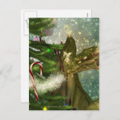 Een draak en Kerstmis van Feeën Feestdagenkaart (Voorkant / Achterkant)