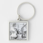 Een draak in een workshop sleutelhanger (Voorkant)