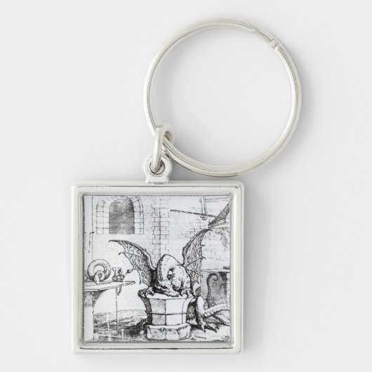 Een draak in een workshop sleutelhanger (Voorkant)