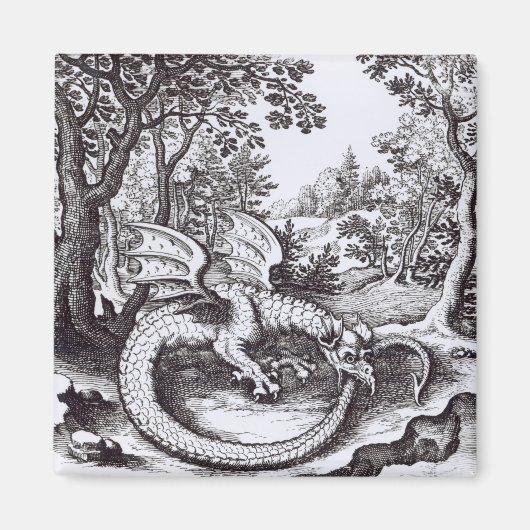 Een draak in het bos magneet (Voorkant)