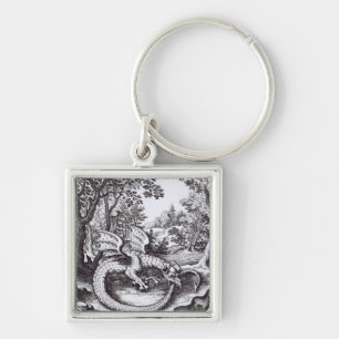 Een draak in het bos sleutelhanger