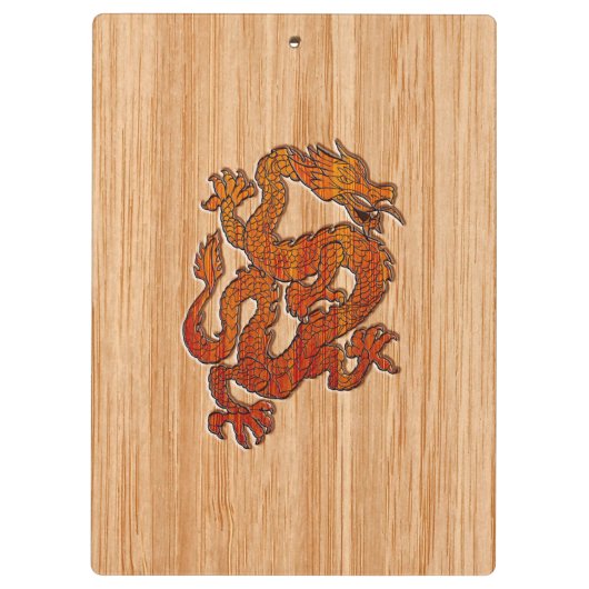 Een draak in het oosten van Bamboo Klembord (Achterkant)