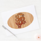 Een draak in het oosten van Bamboo Ovale Sticker (Envelop)