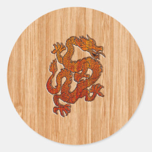Een draak in het oosten van Bamboo Ronde Sticker
