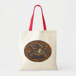 Een draak leest voor leren en plezier. tote bag