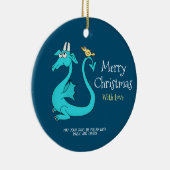 Een draak met de vogel op het staart keramisch ornament (Rechts)