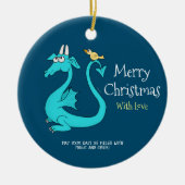 Een draak met de vogel op het staart keramisch ornament (Voorkant)