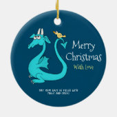 Een draak met de vogel op het staart keramisch ornament (Achterkant)