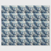 Een draak omringd door wolken cadeaupapier (Vlak)