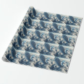 Een draak omringd door wolken cadeaupapier (Uitgerold)