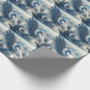 Een draak omringd door wolken cadeaupapier