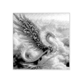 Een draak omringd door wolken rubberstempel (Afrduk)