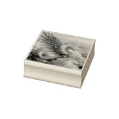 Een draak omringd door wolken rubberstempel (Stempel)