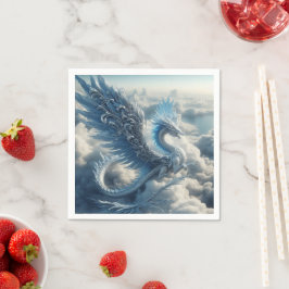 Een draak omringd door wolken servet