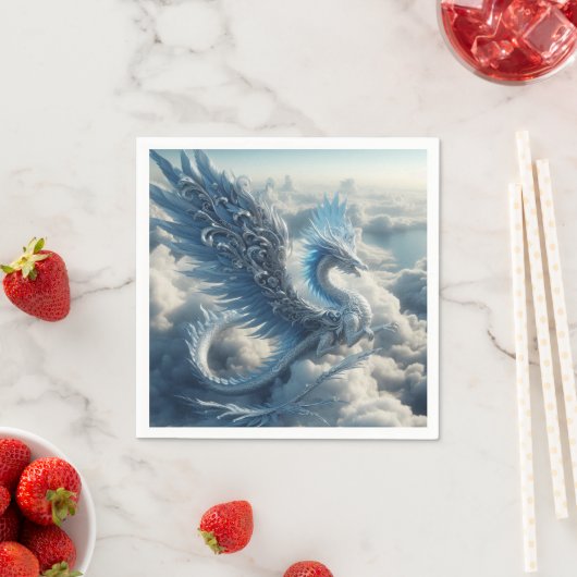 Een draak omringd door wolken servet (Insitu)