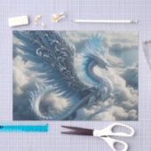 Een draak omringd door wolken tissuepapier (Craft)