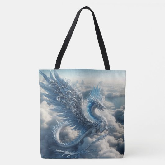 Een draak omringd door wolken tote bag (Voorkant)