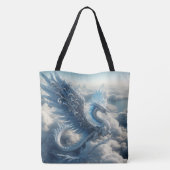 Een draak omringd door wolken tote bag (Achterkant)