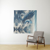 Een draak omringd door wolken wandkleed (In Situ (horizontaal))