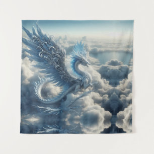Een draak omringd door wolken wandkleed