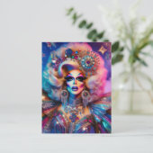 Een drag queen uit de jaren 90 briefkaart (Staand voorkant)