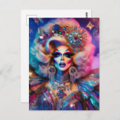 Een drag queen uit de jaren 90 briefkaart (Voorkant / Achterkant)