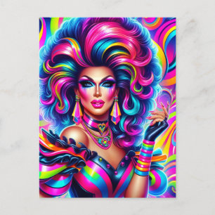 Een Drag Queen uit de jaren tachtig Briefkaart