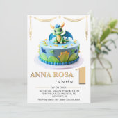 *~* EEN Dragon Baby Foto AP88 Verjaardagsfeest Kaart (Staand voorkant)