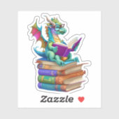 Een Dragon Reading Sticker (Vel)