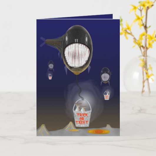 Een Dragonfish Halloween Kaart (Gele Bloem)