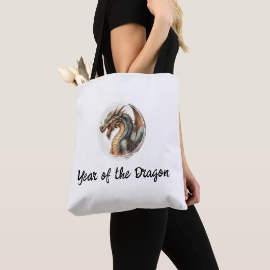 Een Drakenjaar van de Waterverf Tote Bag (Dichtbij)