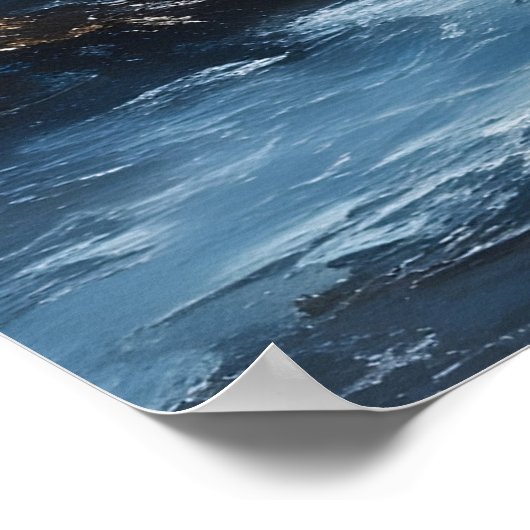 Een dramatisch zeegezicht bij Sunset Painting Art Poster (Hoek)