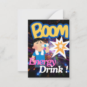 Een drankje om je wakker te maken: Energy Drink Notitiekaartje