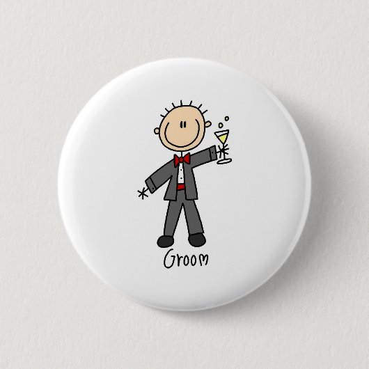Een drankje voor de bruidegom knop ronde button 5,7 cm (Voorkant)