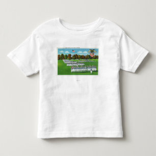 Een dresparade, kadetband op afstand kinder shirts