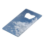 Een driehoek van wolken creditkaart flessenopener (Voorkant Gekanteld)