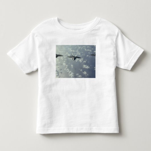 Een driepuntsformatie van F-22 Raptors Kinder Shirts (Voorkant)